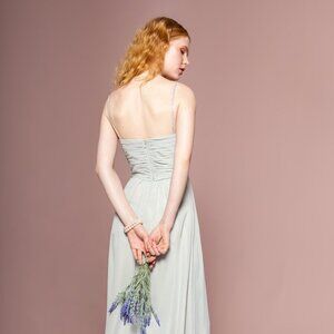 NEW LONG OFF SHOULDER SLEEVELESS A-LINE CHIFFON DRESS WITH ZIPPER BACK GL2666